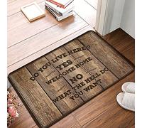 ZPSS Outsoor Runners - Do You Live Here | Decor For Man Cave/Waterproof Floor - Throw Rug Rubber Backing Washable, Small Throw & Vintage Bath, Decorations For The Kitchen(50X80CM)