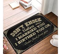 ZPSS Patio Rug Welcome Outdoor Funny | Persian, Don't Knock Unless I Married You - Microfiber Quick-drying Bath/Floral Bath - Bathroom Rug Runner Non Slip, Bow & Toliet(50X80CM)