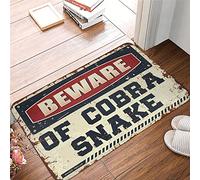 ZPSS Round Outdoor Patios Floor Mat Big Soft & Skin-friendly - Plush Texture | Soft Bath Anti-slip/Absorbent Bath Mat Quick Dry Beware Of Cobra Snake(40X60CM)
