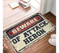 ZPSS Rug Ultra Thin Door | Beware Of Attack Heron - Decorative Bathroom & Extra Large Bath/Aesthetic - Outdoor Rug Plastic Straw Rug, Farmhouse Door(40X60CM)