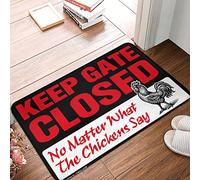 ZPSS Welcome Fall Carpet Print Luxurious Look Water Absorbent Warm & Cozy | Kitchen Mat Floor Anti Fatigue Keep Gate Closed No Matter What The Chickens Say(40X60CM)
