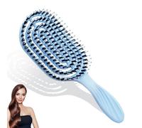 ZPTEE Boar Bristle Hair Brush - Frizz Control & Anti Static Detangler for Curly Hair, Reduces Breakage & Adds Shine, Stimulates Scalp, Wet/Dry Use - Sea Mist Blue