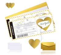 ZPTEE Boarding Pass Scratch Card Reveal - 2 Pack Personalised Travel Scratch Cards with Heart Scratch-Off & Double Envelopes | Holiday Reveal, Surprise Trip Gift for Birthday, Anniversary, Couples