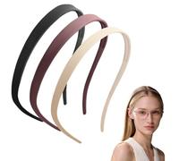 ZPTEE Headbands for Glasses Wearers (3-Pack, Black/Burgundy/Beige) - Rear-Arch No-Pinch Non-Slip Headbands for Women | Pressure-Free, No-Headache Hair Bands for Spectacles & Sunglasses