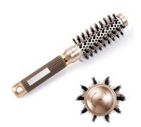 ZPTEE Round Hair Brush,Curly Hair Brush,Nano Thermal Ceramic & Ionic Tech Round Brush with Boar Bristles, for Styling, Curling, Add Volume & Shine ，25mm