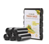 ZPTEE Small Biodegradable Bin Bags 10L, Heavy Duty Food Waste Bags Compostable Caddy Liners, Recycled Degradable Rubbish Garbage Bag Kitchen Office Household, 100 Counts ,Black 2.6Gallon