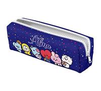 ZPUBLI+ 22 cm School Cases Personalised with Names, Dates, Phrases etc. Basic Personalised Pencil Case for School with Original Drawings., BT21, 22 cm, Case