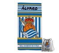 ZPUBLI+ Personalised Beach or Shower Towels with Name or Phrases, Children's Towels, Original Children's Gift for Bath, Pool, Beach, Camping, Various Sizes (Real Sociedad, 160 x 80)