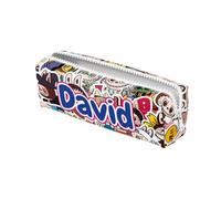 ZPUBLI+ Personalised School Cases with Names, Dates, Phrases etc. Basic Personalized Pencil Case for School with Original Drawings., Collage, Case