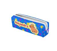 ZPUBLI+ Personalised School Cases with Names, Dates, Phrases etc. Basic Personalized Pencil Case for School with Original Drawings., Capibara Child, 26 CM, Case