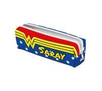 ZPUBLI+ Personalised School Cases with Names, Dates, Phrases etc. Basic Personalized Pencil Case for School with Original Drawings., Wonder Woman, 22 cm, Case