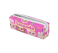 ZPUBLI+ Personalised School Cases with Names, Dates, Phrases etc. Basic Personalized Pencil Case for School with Original Drawings., girl, Case