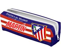 ZPUBLI+ Personalised School Cases with Names, Dates, Phrases etc. Basic Personalized Pencil Case for School with Original Drawings. (Valencia), Atletico Madrid, 26 cm, Case
