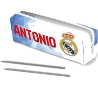 ZPUBLI+ Personalised School Cases with Names, Dates, Phrases etc. Basic Personalized Pencil Case for School with Original Drawings. (Valencia), Real Madrid, 26 cm, Case