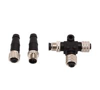 ZPurifylline NMEA 2000 N2K Tee Connector and Terminator Set, M12 5 Pin T Connector for Lowrance Networks, ABS Plastic IP67 Rated for Marine Communication, Compatible with Simrad