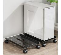 ZPVXRVQ Under Desk PC Stand, Adjustable Ventilated Computer Tower Stand with 4 Caster Wheels, Universal for Most Computers, 2Pcs(Black)