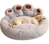 ZPWHYS Fluffy Calming Dog Bed, Filled With Soft Cotton Wool With A Non Slip Base At The Bottom, Warm And Soft Suitable For Small And Large Dogs(Grey,50 cm)