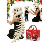 ZPWHYS Wearable Dinosaur Skeleton Plush, Featuring A 3D Skeleton Design With Headwear And Spine, Machine Washable Suitable For Drag Parties(White-30in)