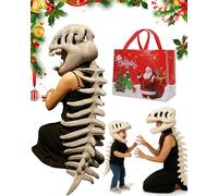 ZPWHYS Wearable Dinosaur Skeleton Plush, Featuring A 3D Skeleton Design With Headwear And Spine, Machine Washable Suitable For Drag Parties(Grey-30in)