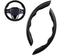 ZPXFC Car Steering Wheel Cover for Ford Farris Fiesta Focus F-Series F-150, Anti-Slip Breathable Car Segmented Wear-Resistant Steering Wheel Protector,Black