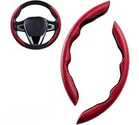 ZPXFC Car Steering Wheel Cover for Ford Farris Fiesta Focus F-Series F-150, Anti-Slip Breathable Car Segmented Wear-Resistant Steering Wheel Protector,Red