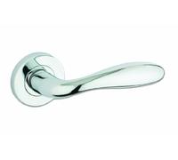 ZPZ060SC - Verona Round Rose Lever Door Handles - Zoo Hardware Collection - Screw On Rose - Satin Chrome