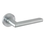 ZPZ070SCCP - Venice Round Rose Lever Door Handles - Zoo Hardware Collection - Screw On Rose - Satin Chrome-Polished Chrome
