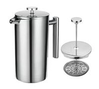 ZPZGOG Cafetière 1000ml, 8Cup Stainless Steel French Press Coffee Maker, 3 Level Filter Double Walled Insulated French Press Caffettiere for Home and Office Coffee Pot