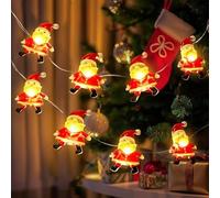 ZPZVEBEKK 2m 20 LED Christmas Decorations Indoor Santa Claus Fairy String Light Santa Snowman Gingerbread Fairy Lights Battery Operated Santas Clauss Shaped for Party,Christmass,Balcony(Santa)