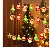 ZPZVEBEKK 2m 20 LED Christmas Decorations Indoor Santa Claus Fairy String Light Santa Snowman Gingerbread Fairy Lights Battery Operated Santas Clauss Shaped for Party,Christmass,Balcony(Mix-1)