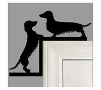 ZPZVEBEKK Metal Adorable Dog Pet Sign Door Topper Corner Over The Door Decor Silhouette Frame Corner Hanging Ornament For Door And Window Plaques Home Living Room Office Decorations(Style C)