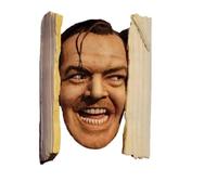 ZPZVEBEKK Wall Hanging Sculpture Of The Shining Bookend Library Here's Johnny Whimsy Resin Desktop Ornament Statue Pendant Creative Book Shelf Figurine Funny-face Home Office Cabinet Shelf Decoration