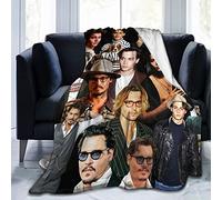 ZQBDFC Blanket Johnny Depp Super Soft and Comfortable Fleece Blanket Throw Blanket Picnic Blankets Camping Blanket Beach Blanket for Decoration Living Room X in Multicolor50*40 inches