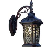 ZQBHK Aluminum Retro Light Black Vintage Rustic Metal Frame Glass Mounted Lamp Mid Century Industrial Loft Look IP54 Waterproof Outdoor Wall Lantern for House Garage