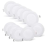 ZQBHK ceiling light, 10pcs spot light 6w ultra slim led panel recessed ceiling light flat downlight spotlight energy saving with transformer warm white 3000k living room wash wall lamps[ outdoor