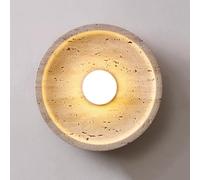 ZQBHK Clock Vintage Natural Stone Mid Century LED Light Fixture Rustic Farmhouse Marble Lighting Hallway Hardwired Indoor Wall Mounted Lamp For Living Room Bedroom Porch