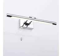 ZQBHK LED Bathroom Lights, Chrome Vanity Cabinet Lamp with Pull Cord, Wall Toilet Lamps, Bath Front Light Fitting Above Mirror, Frame Picture Lighting