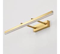 ZQBHK LED Brass Front Lamp Linear Bathroom Light Fixture, Copper Bar Over Lighting Fitting, Adjustable Vanity Wall Sconce Mirror Lamps for Bath Washroom Dresser