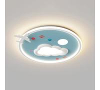 ZQBHK LED Cloud Lighting Cartoon Little Bear Kids Flush Mount Light Fixture Blue Planet Boy Girl's Room Close to Ceiling Lamp Bedroom Chandelier for Nursery