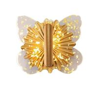 ZQBHK led creative nordic style bedsides 3-color dimmable wall lights fixture butterfly shape irregular gold foil lampshade wall mounted sconces for background wall hallway indoor wall lamp