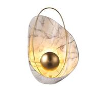 ZQBHK led wall lamp nordic style geometric shell shape copper wall mounted sconces lighting resin marble white/black wall lights fixture