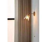 ZQBHK Pull Chain Wall Sconce Glass Lampshade 180 Degree Adjustable Brass Sconces Wall Lighting Fixture for Bedside Bedroom Doorway Wall Lamp(B)