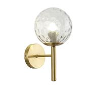 ZQBHK style bathroom vanity gold round wall sconce clear glass shades, creative all copper wall mounted lamp lighting for hallway, bedroom, bedsides wall lights fixtures