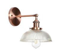 ZQBHK Vintage Industrial Wall Sconce, Adjustable Swing Arm Wall Lighting Fixtures with Funnel Clear Glass Shade, Vanity Lamps Bathroom Wall Mount Light(Color:B)