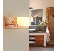 ZQBHK wall lamp chinese solid wall light left/right log wall lamps & sconces with shelf, logs led left and right corridor home aisle bedroom bedside lamp,luxury