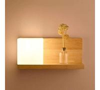 ZQBHK wall lamp chinese solid wall light left/right log wall lamps & sconces with shelf, logs led left and right corridor home aisle bedroom bedside lamp,luxury