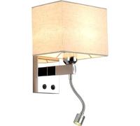 ZQBHK wall lamp square wall sconces indoor led bedside reading wall light fixture with 1x e27 socket living room wall lights, corridor with switches,luxury