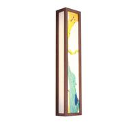 ZQBHK wall sconces chinese style wall lights led novelty landscape/leaf/pattern enamel craftsmanship 3-color dimmable wall lamp lighting bedroom decoration fixture