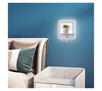 ZQBHK Wall Sconces, Wall lamp, LED Wall Lamps Study Living Room Bedroom Bedside Aisle Corridor Indoor Lighting Home Lights Can Put Things with Hook(Square White 20cm)