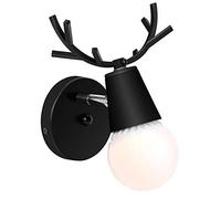 ZQBHK Wall Sconces, Wall Light Wall Lamp Scone Iron E27 Base Deer Head - Style Art Deco Compatible with Bedroom, Living Room, Children's Room, Restaurant, Hallway, Stairs [Energy Class A+](